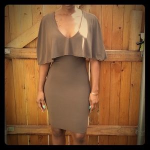 Olive Cape bodycon dress